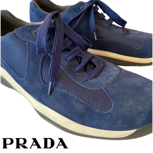 Prada Other - Prada Men’s Suede W/Mesh Navy Sneaker Size 12 | Color: Blue |